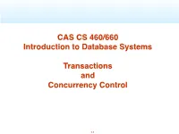 CAS CS 460/660 Introduction to Database Systems Transactions