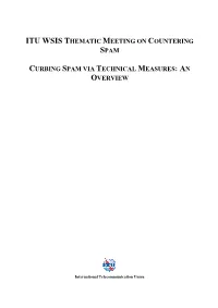 Curbing Spam Via Technical Measures: an Overview