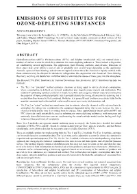 Emissions of Substitutes for Ozone-Depleting Substances