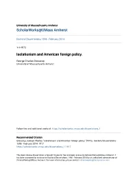 Isolationism and American Foreign Policy
