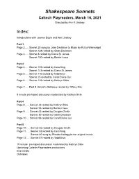 Shakespeare Sonnets Program