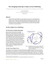 The Changing Landscape of Open Access Publishing