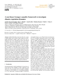 A Non-Linear Granger-Causality Framework to Investigate Climate–Vegetation Dynamics