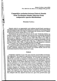 Competitive Exclusion Between Podarcis Lizards from Tyrrhenian Islands: Inference from Comparative Species Distributions