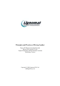 Principles and Practices of Drying Lumber