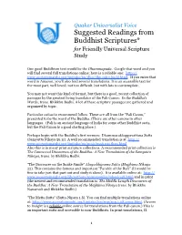 Suggested Readings from Buddhist Scriptures Free!