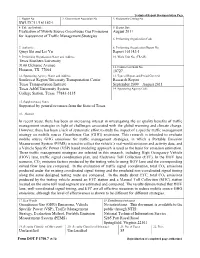 SWUTC/11/161142-1 Evaluation of Mobile Source Greenhouse Gas Emissions for Assessment of Traffic Management Strategies August 20