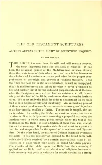 The Old Testament Scriptures As They Appear in The