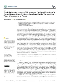 The Relationship Between Efficiency and Quality of Municipally Owned Corporations: Evidence from Local Public Transport and Waste Management in Poland