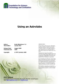 Using an Astrolabe