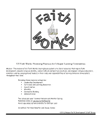 UU Faith Works: Promising Practices for Lifespan Learning Communities
