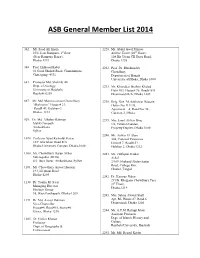 ASB General Member List 2014