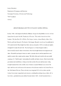 Jeremy Hawthorn Department of Language and Literature Norwegian University of Science and Technology 7491 Trondheim Norway ERNES