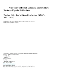 Jim Mcdowell Collection (RBSC- ARC-1811)
