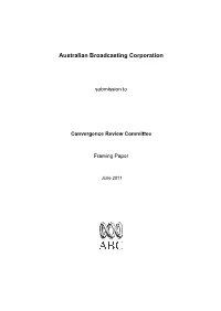 Abc Submission to Inquiry Into the Uptake of Digital Television in Australia by Standing Committee on Communications, Informat