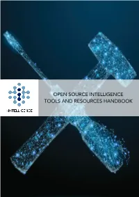 Open Source Intelligence Tools and Resources Handbook