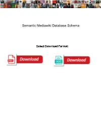 Semantic Mediawiki Database Schema