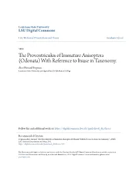The Proventriculus of Immature Anisoptera (Odonata) with Reference to Its Use in Taxonomy