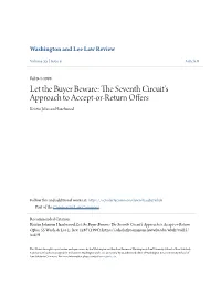 The Seventh Circuit's Approach to Accept-Or-Return Offers, 55 Wash