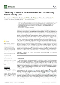 Combining Methods to Estimate Post-Fire Soil Erosion Using Remote Sensing Data