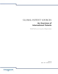 Global Patent Sources (For DWPI)