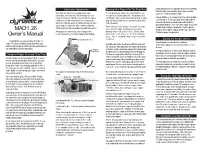 MACH 26 Instructions
