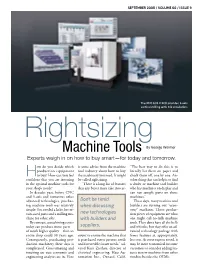 Machine Tools by George Weimer Experts Weigh in on How to Buy Smart—For Today and Tomorrow