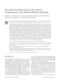 New Finds of Skeletal Fossils in the Terminal Neoproterozoic of the Siberian Platform and Spain