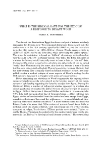 What Is the Biblical Date of the Exodus? a Response to Bryant Wood