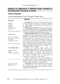 Analysis on Application of Different Grape Varieties in the Production of Icewine