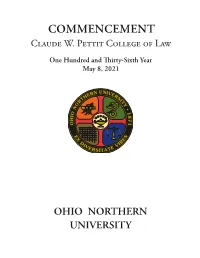 College of Law Commencement Program