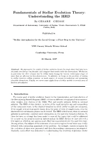 Fundamentals of Stellar Evolution Theory: Understanding the HRD