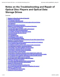 Notes on the Troubleshooting and Repair of Optical Disc Players and Optical Data Storage Drives