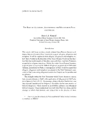 The Role of Allegory, Allegoresis and Metaphor in Paul and Origen