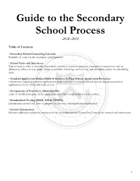 2018-2019 Guide to the Secondary School Process