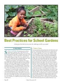 Best Practices for School Gardens Giving You the Tools to Overcome the Challenges and Be Successful