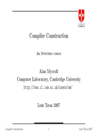 Compiler Construction