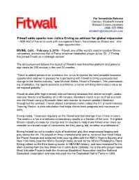 Fitwall Adds Sports Icon Julius Erving As Advisor for Global Expansion