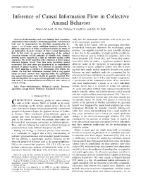 Inference of Causal Information Flow in Collective Animal Behavior Warren M