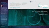 Next Generation Technologies for Australia's Defence and National