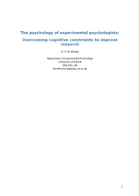 Overcoming Cognitive Constraints to Improve Research