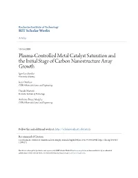 Plasma-Controlled Metal Catalyst Saturation and the Initial Stage of Carbon Nanostructure Array Growth Igor Levchenko University of Sydney