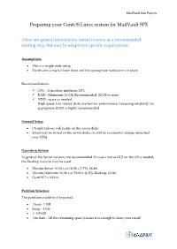 Preparing Your Centos Linux System for Mailvault SPE