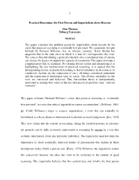1 Practical Reasoning, the First Person and Impartialism About