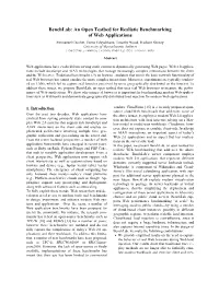 An Open Testbed for Realistic Benchmarking of Web Applications