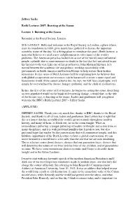 Jeffrey Sachs Reith Lectures 2007: Bursting at the Seams