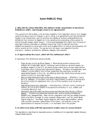 Joint PUBLIC FAQ