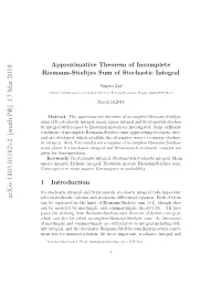Approximative Theorem of Incomplete Riemann-Stieltjes Sum Of