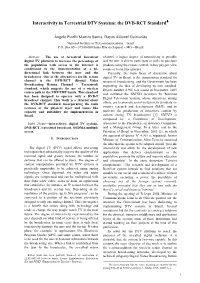 Interactivity in Terrestrial DTV Systems: the DVB-RCT Standard ♦♦♦