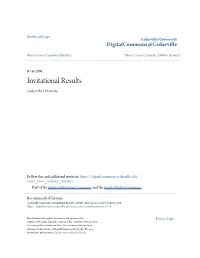 Invitational Results Cedarville University
